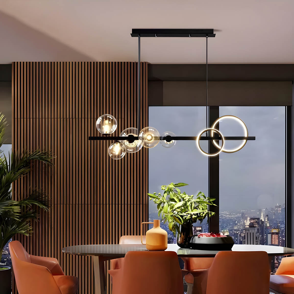 Hollis Curve Sculptural Glass Chandelier — gallery image 3