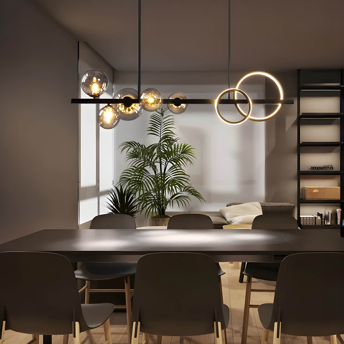 Hollis Curve Sculptural Glass Chandelier — gallery image 9
