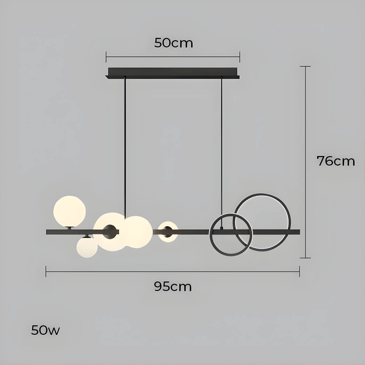 Hollis Curve Sculptural Glass Chandelier — gallery image 15