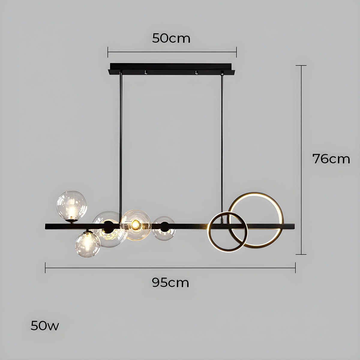 Hollis Curve Sculptural Glass Chandelier — gallery image 17