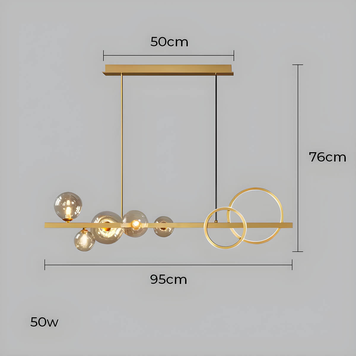 Hollis Curve Sculptural Glass Chandelier — gallery image 18