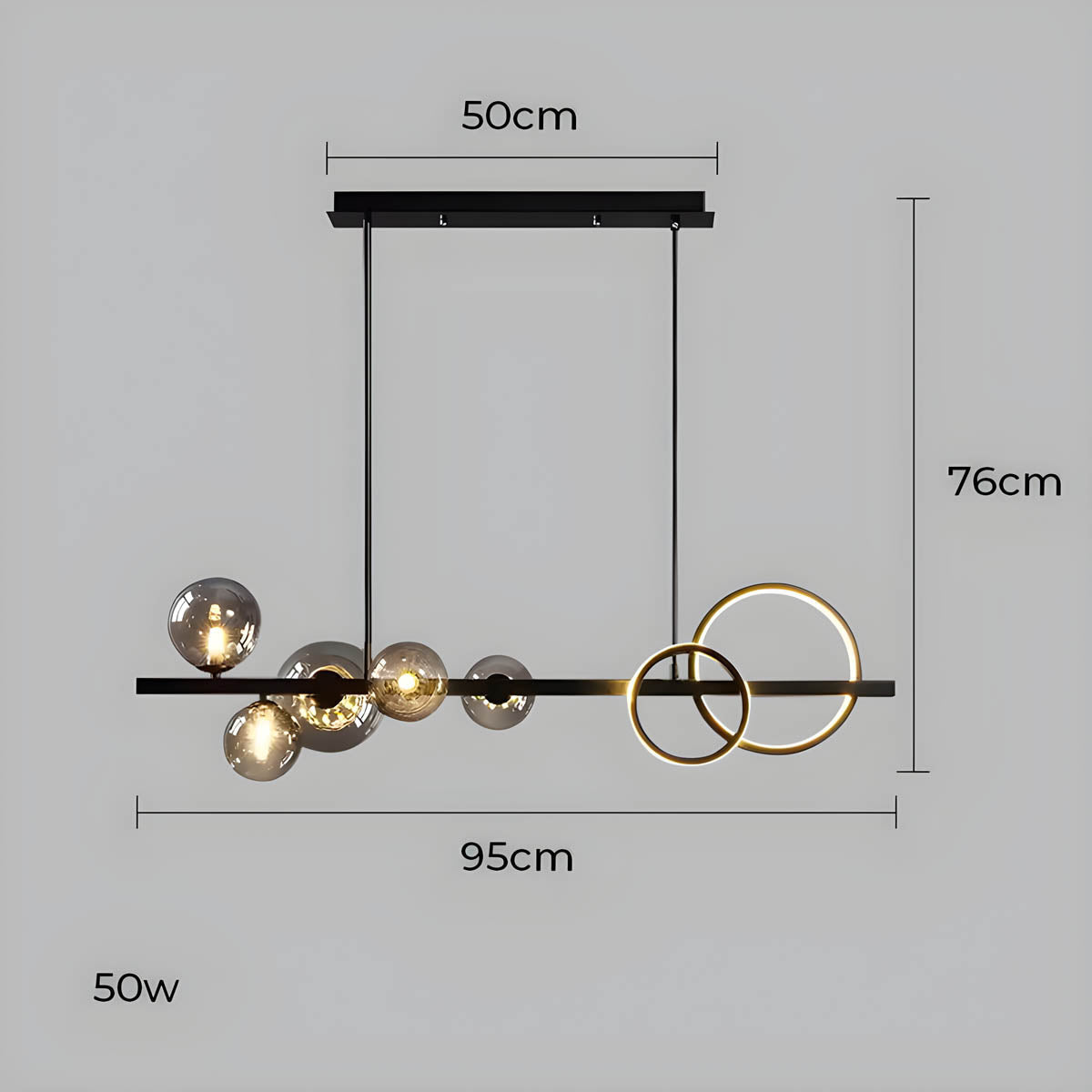Hollis Curve Sculptural Glass Chandelier — gallery image 16