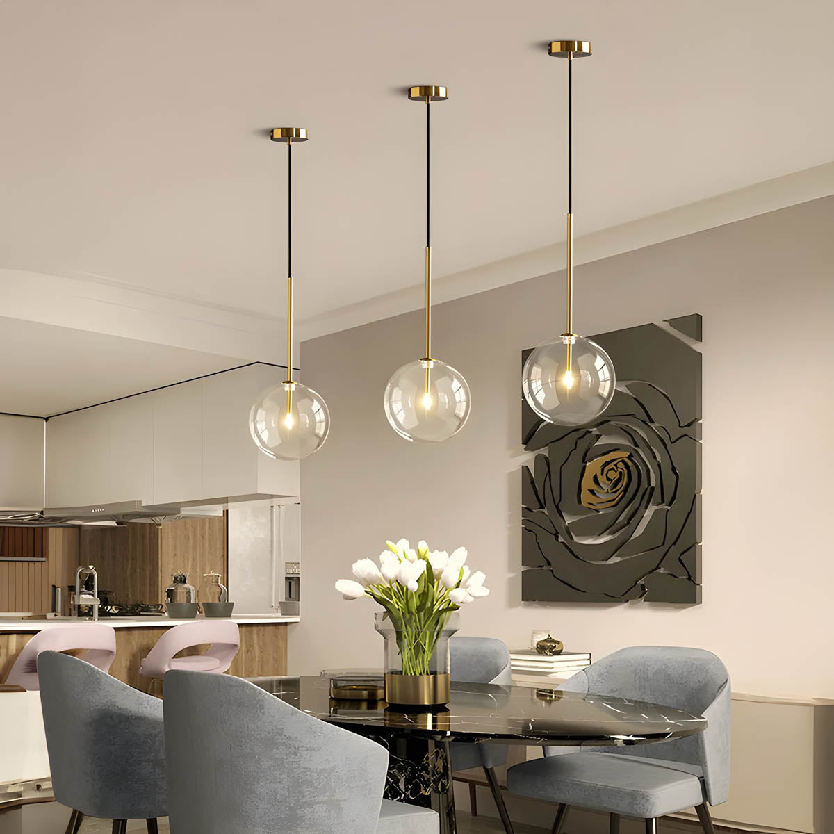 Cedar Drop Glass Globe Pendant Light — gallery image 11