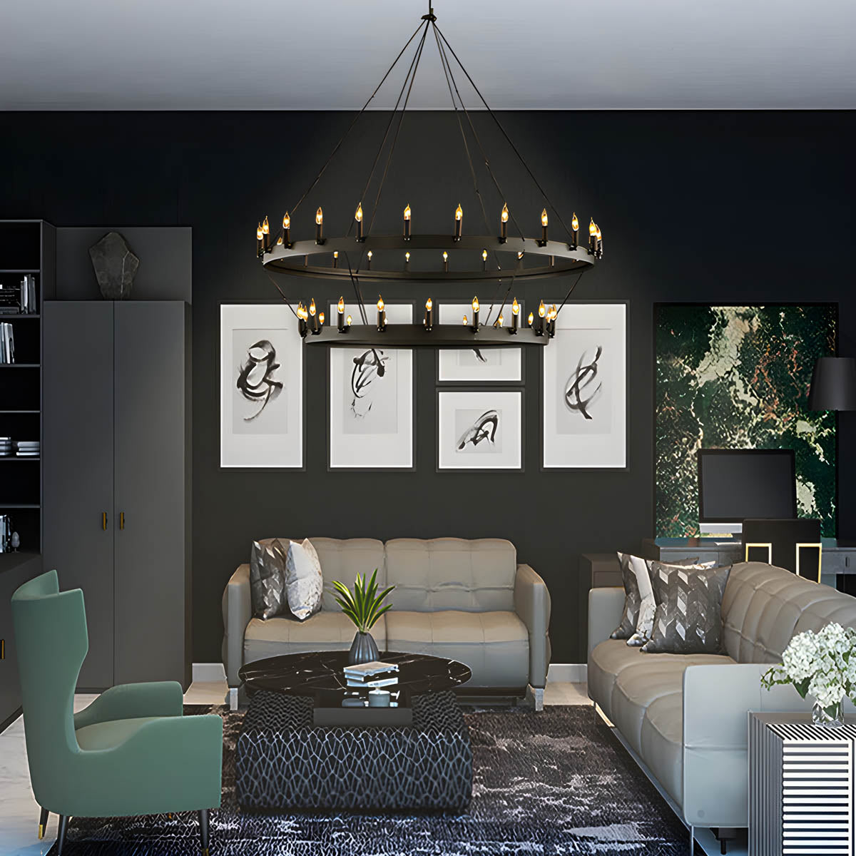Lindenwood Cove Iron Chandelier — gallery image 14