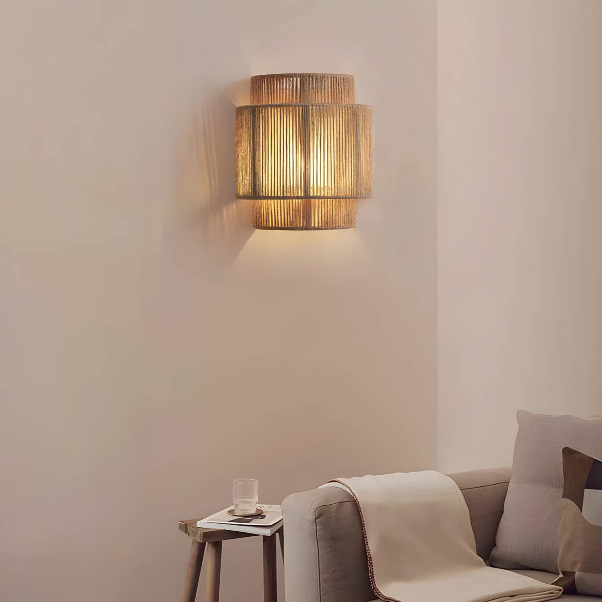 Bracken Weave Rope Wall Sconce — gallery image 4