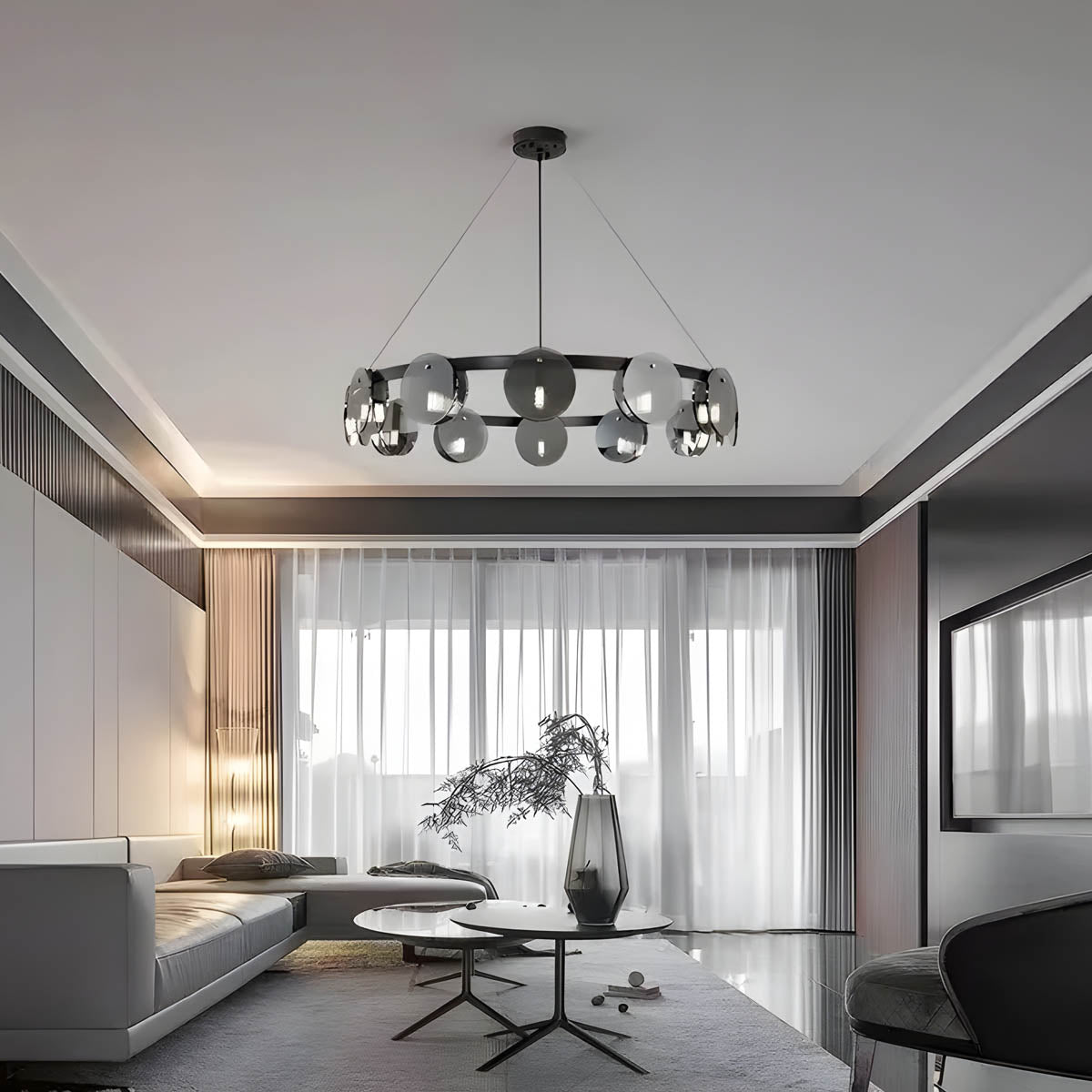 Riverton Cove Glass Chandelier — gallery image 9