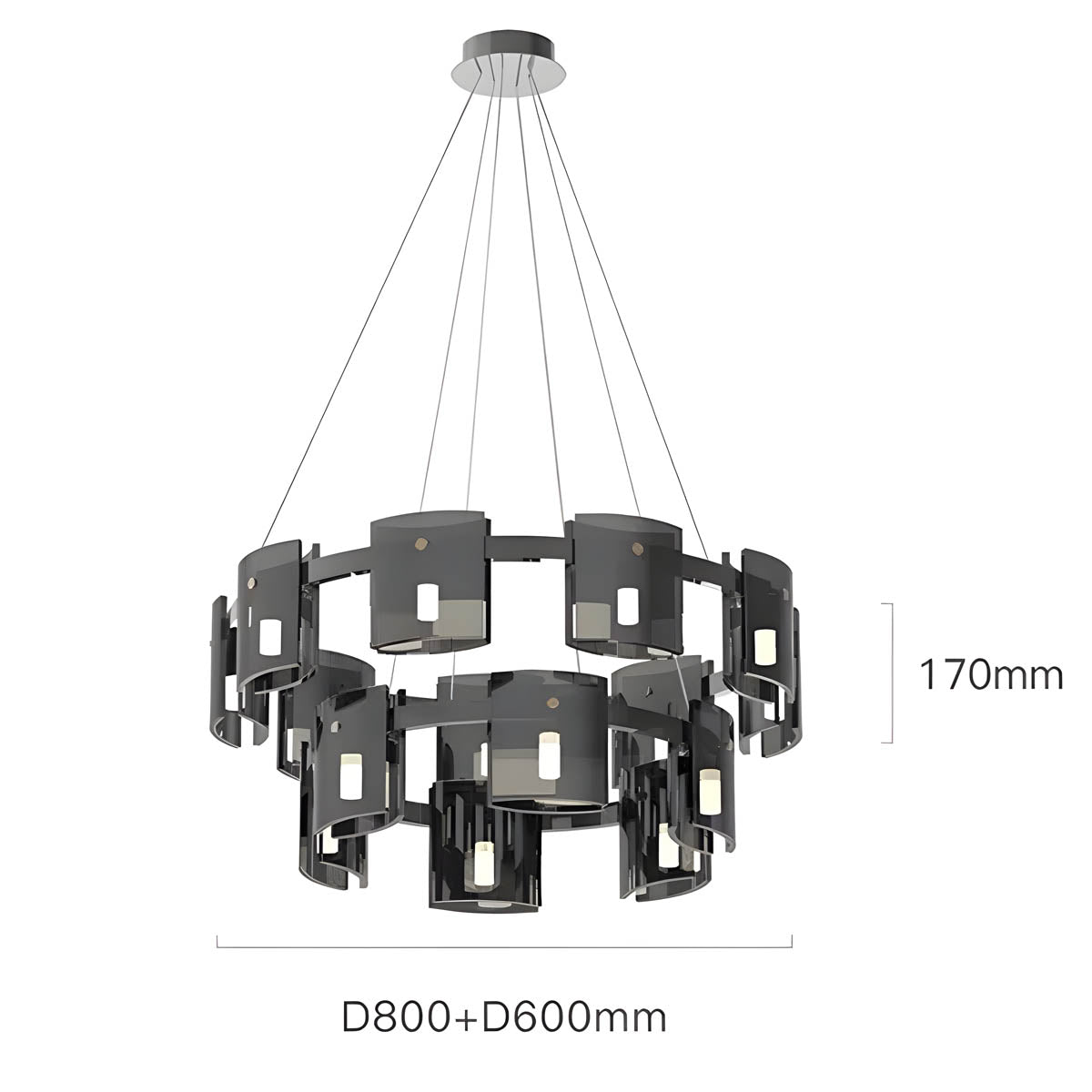 Brookfield Cove Glass Chandelier — gallery image 13