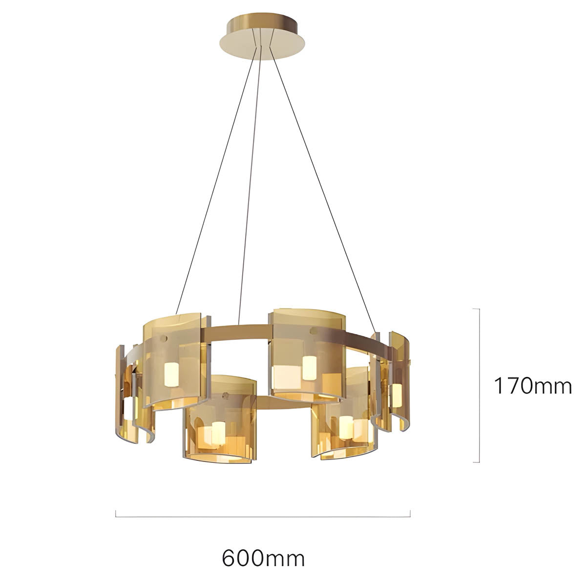 Brookfield Cove Glass Chandelier — gallery image 17