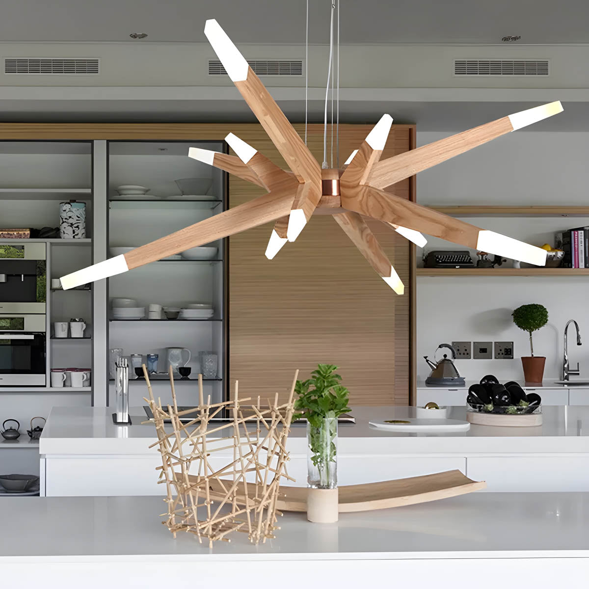 Wildwood Cove Wood Chandelier — gallery image 2