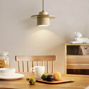 Linden Quarry Travertine Wood Pendant Light — gallery image 8