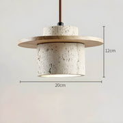 Linden Quarry Travertine Wood Pendant Light — gallery image 14