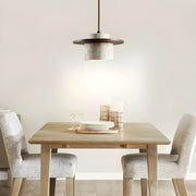 Linden Quarry Travertine Wood Pendant Light — gallery image 5