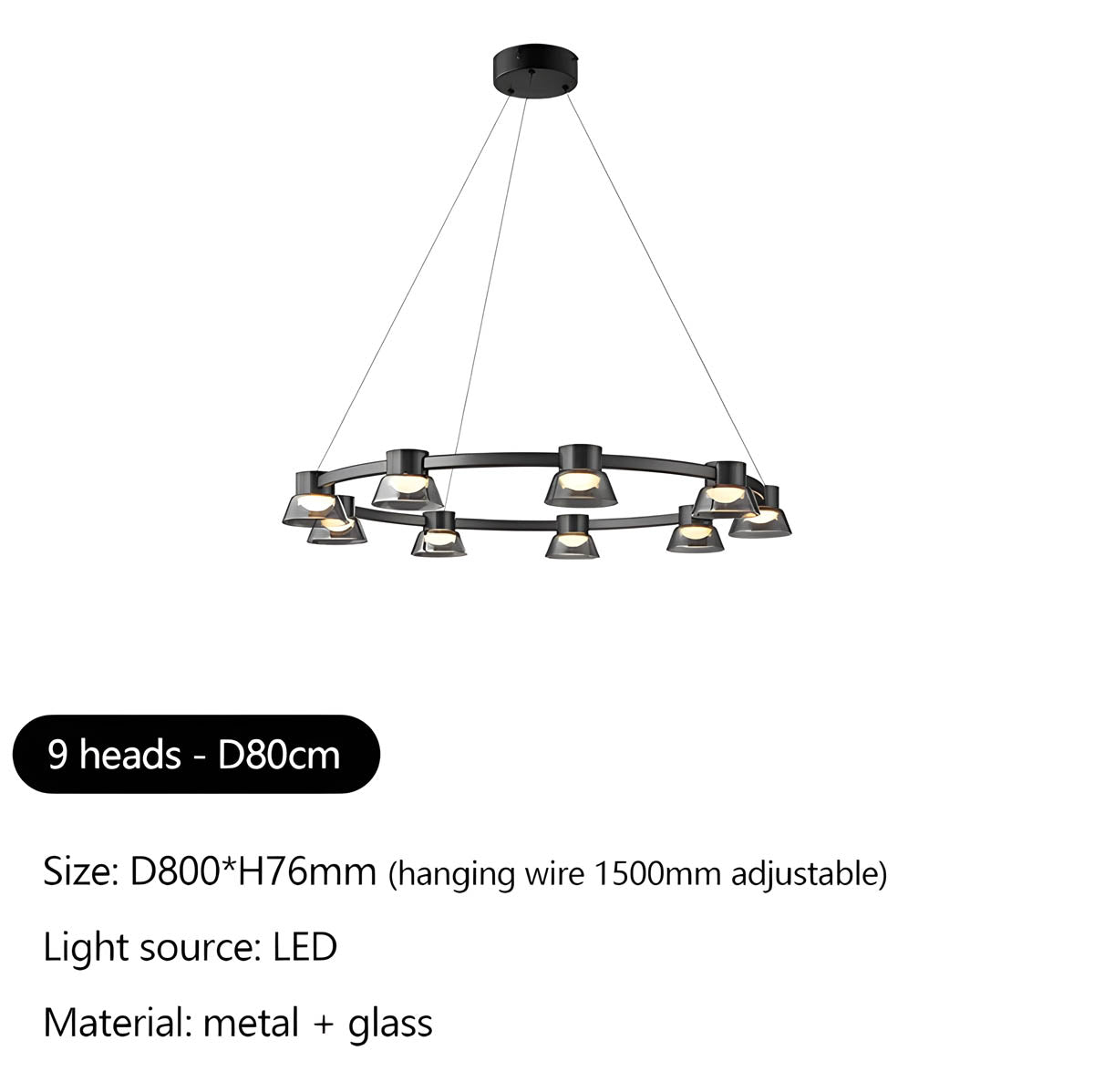Briarley Cove Glass Chandelier — gallery image 16