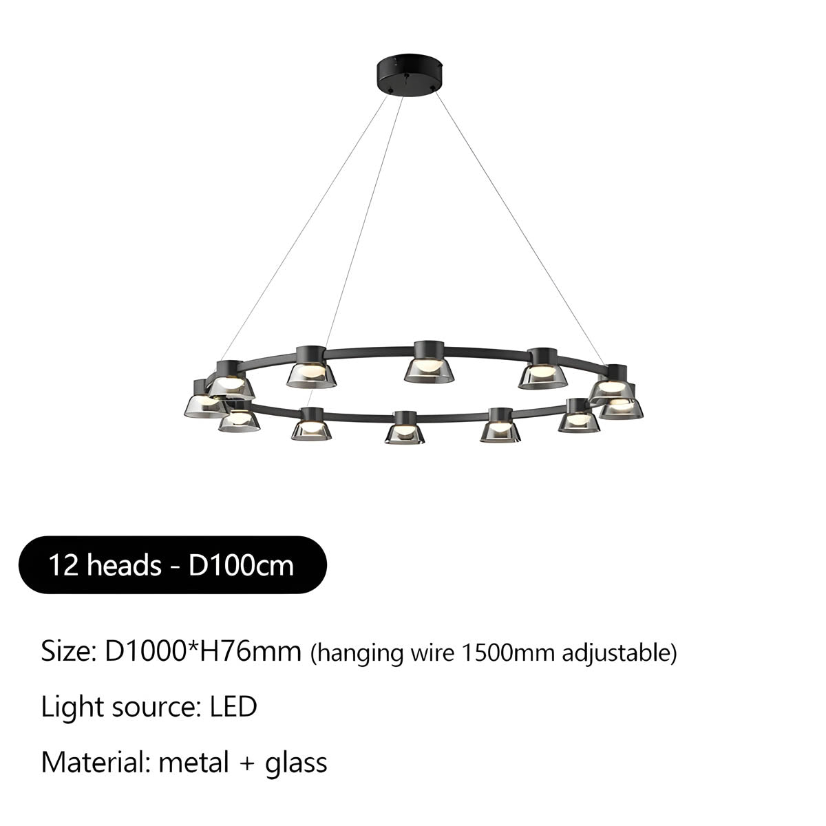 Briarley Cove Glass Chandelier — gallery image 17