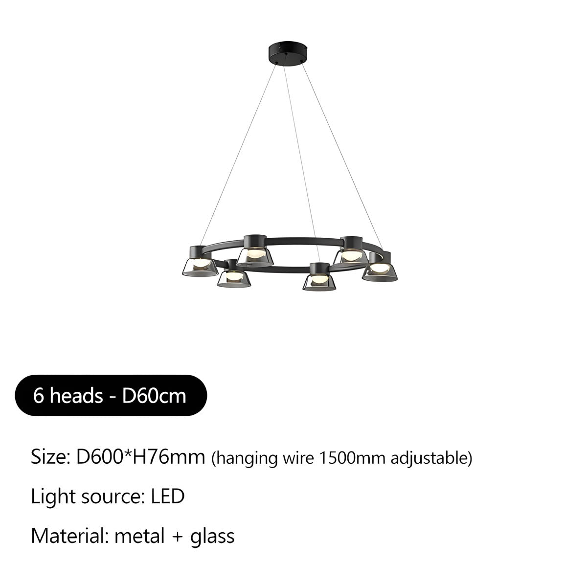 Briarley Cove Glass Chandelier — gallery image 15