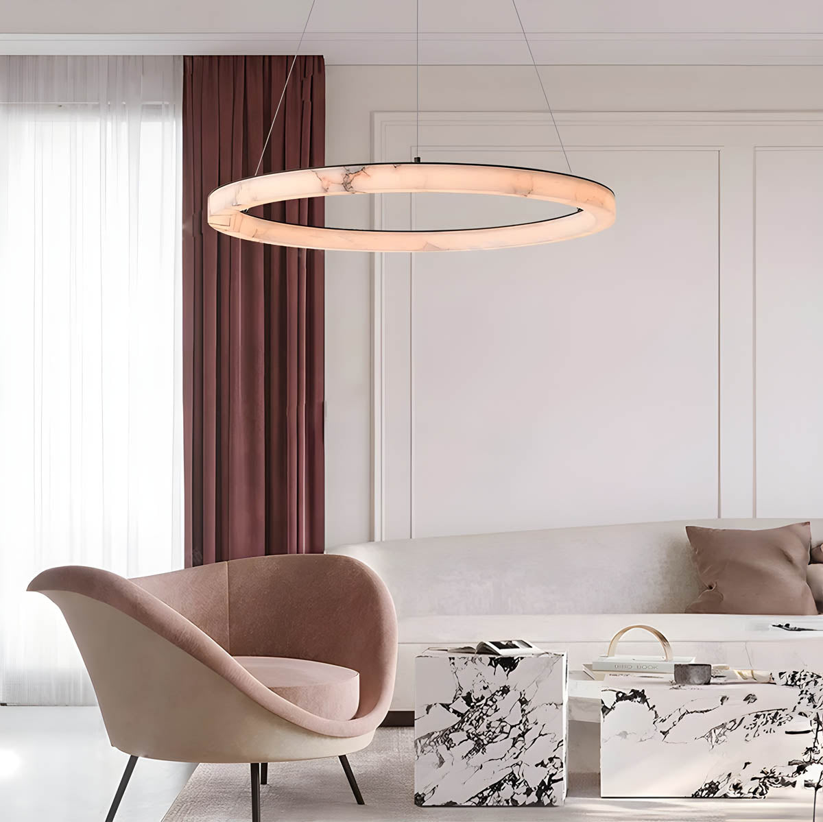 Willoughby Cove Marble Ring Chandelier — gallery image 2