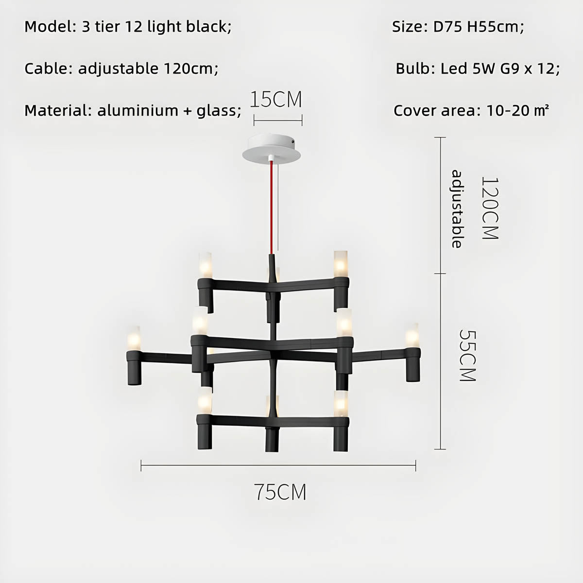 Eversley Cove Aluminum Chandelier — gallery image 17