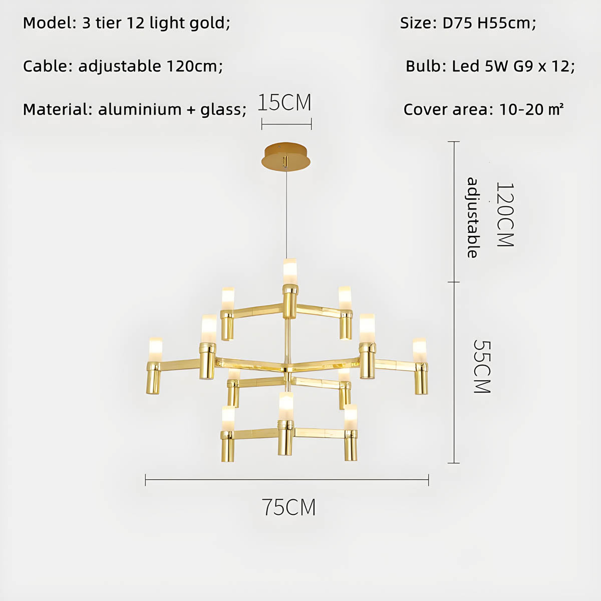 Eversley Cove Aluminum Chandelier — gallery image 18