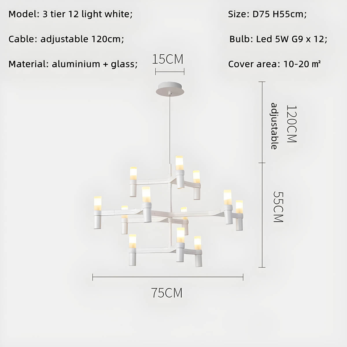 Eversley Cove Aluminum Chandelier — gallery image 19
