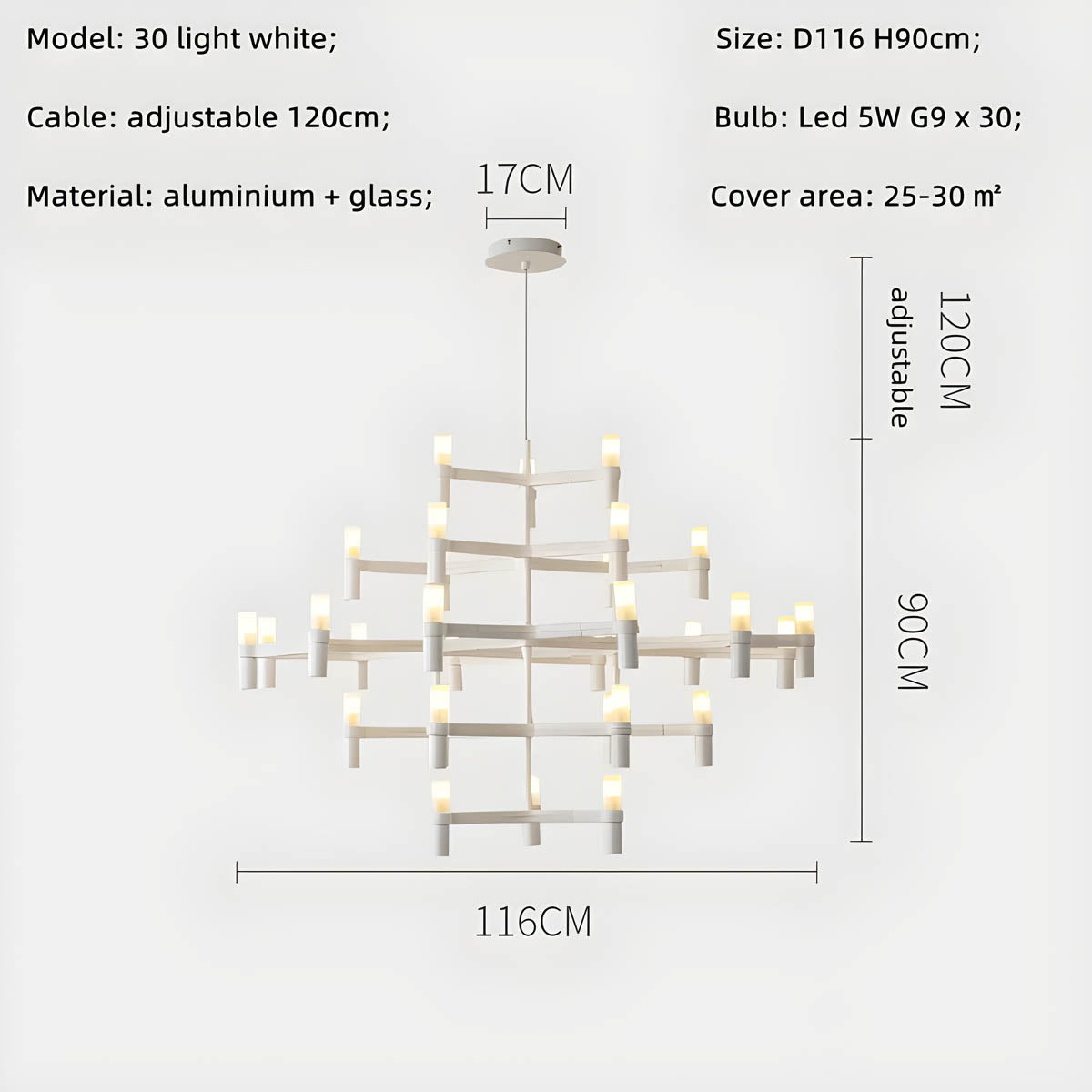 Eversley Cove Aluminum Chandelier — gallery image 21