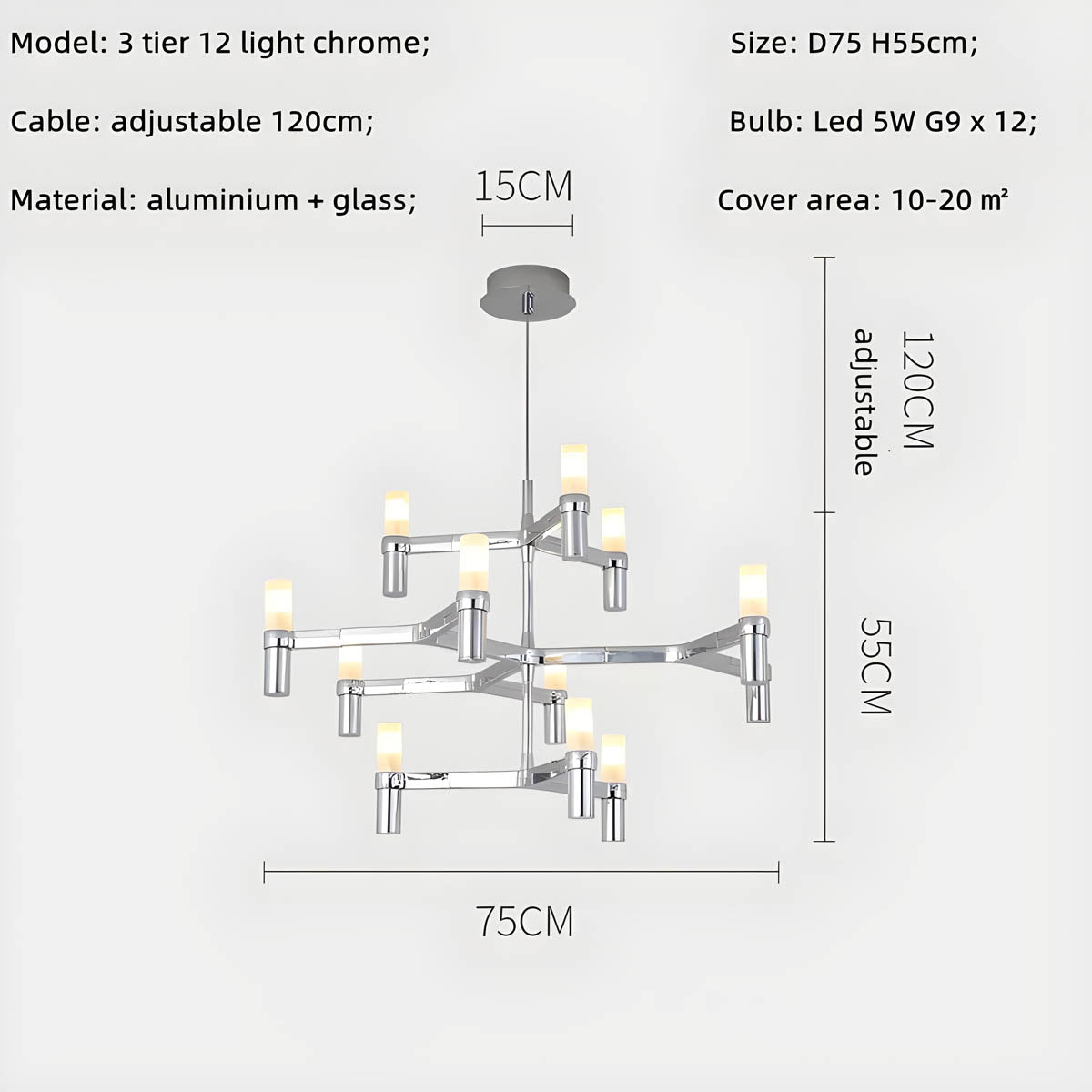 Eversley Cove Aluminum Chandelier — gallery image 23