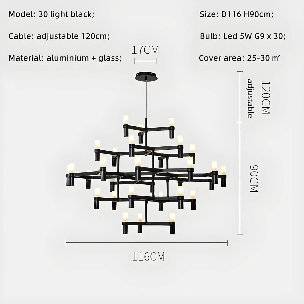 Eversley Cove Aluminum Chandelier — gallery image 31