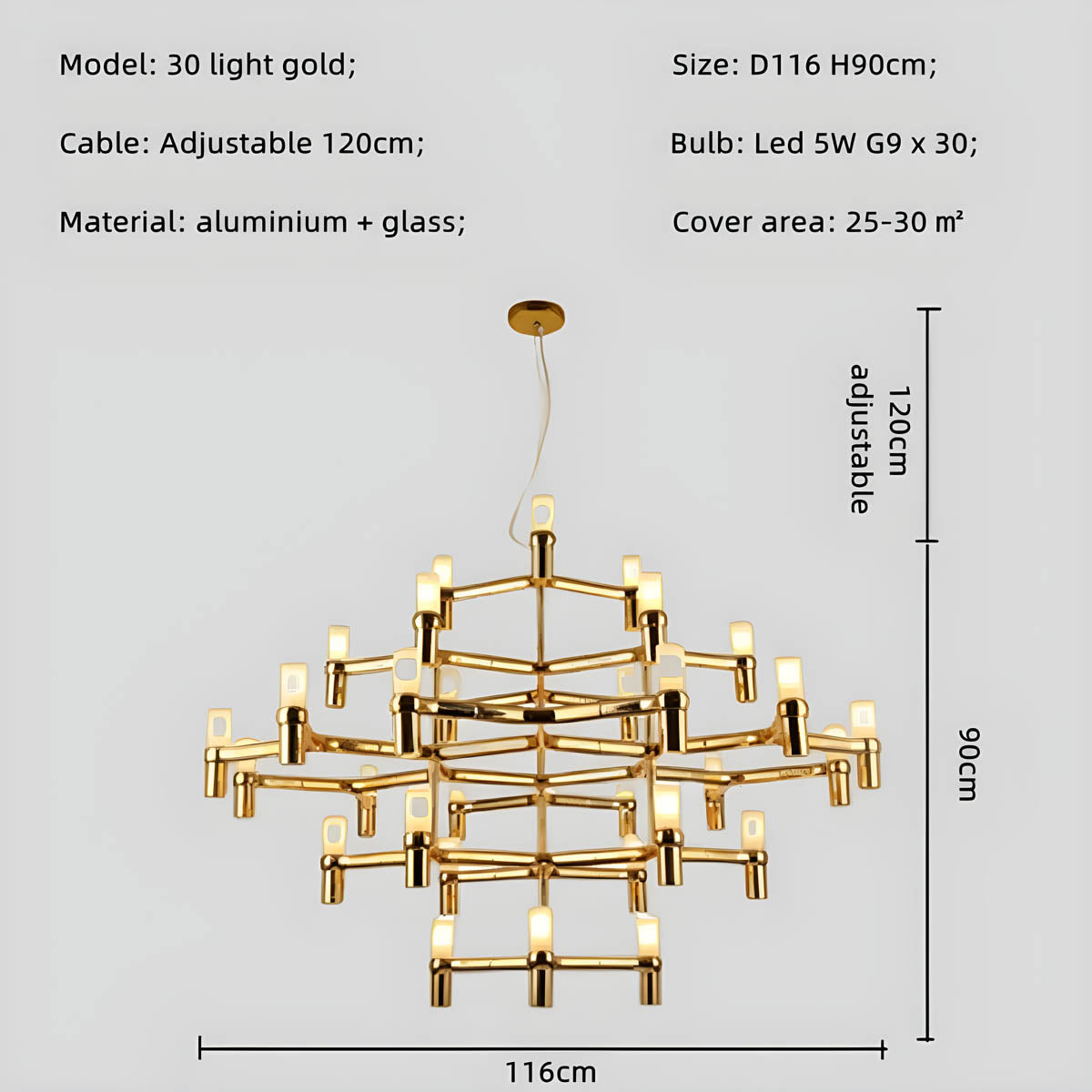 Eversley Cove Aluminum Chandelier — gallery image 34