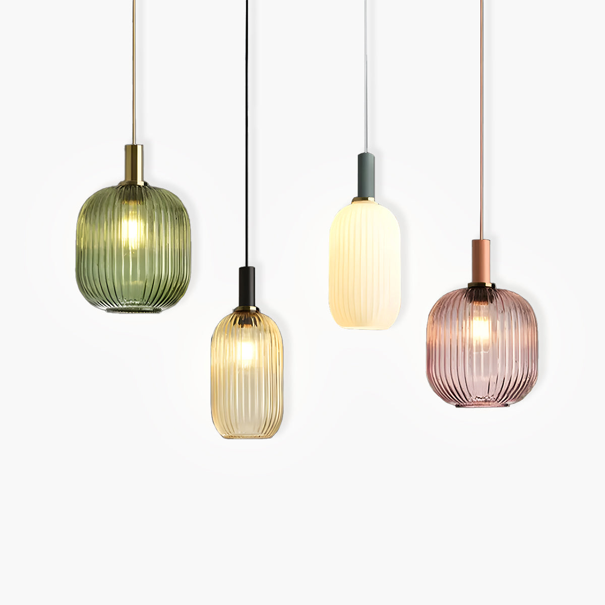 Cedar Veil Textured Glass Pendant Light — gallery image 1