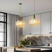 Cedar Veil Textured Glass Pendant Light — gallery image 3
