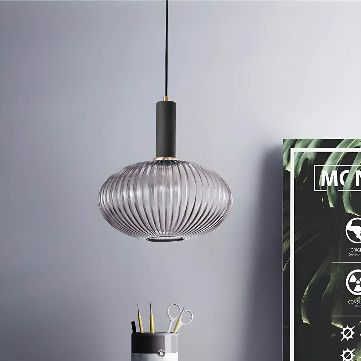 Cedar Veil Textured Glass Pendant Light — gallery image 10