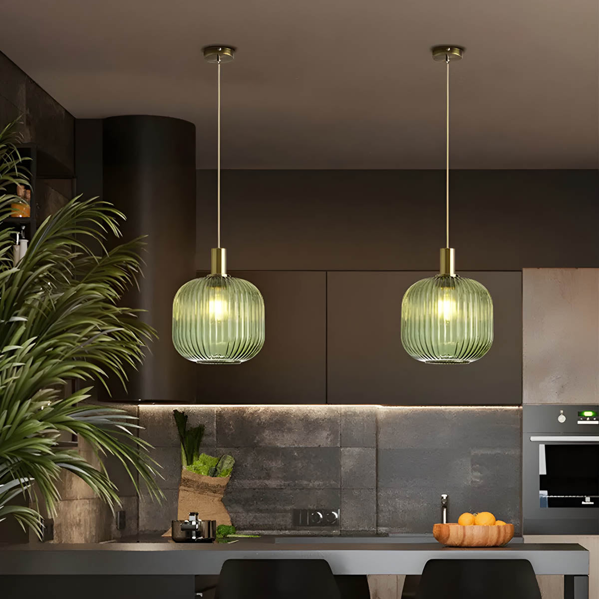 Cedar Veil Textured Glass Pendant Light — gallery image 6