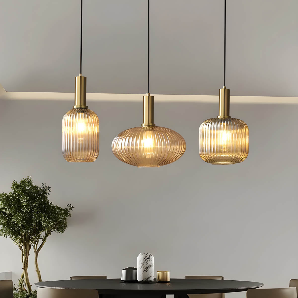 Cedar Veil Textured Glass Pendant Light — gallery image 9