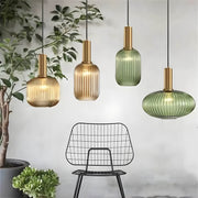 Cedar Veil Textured Glass Pendant Light — gallery image 2