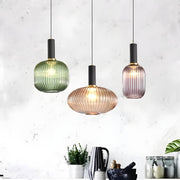 Cedar Veil Textured Glass Pendant Light — gallery image 5