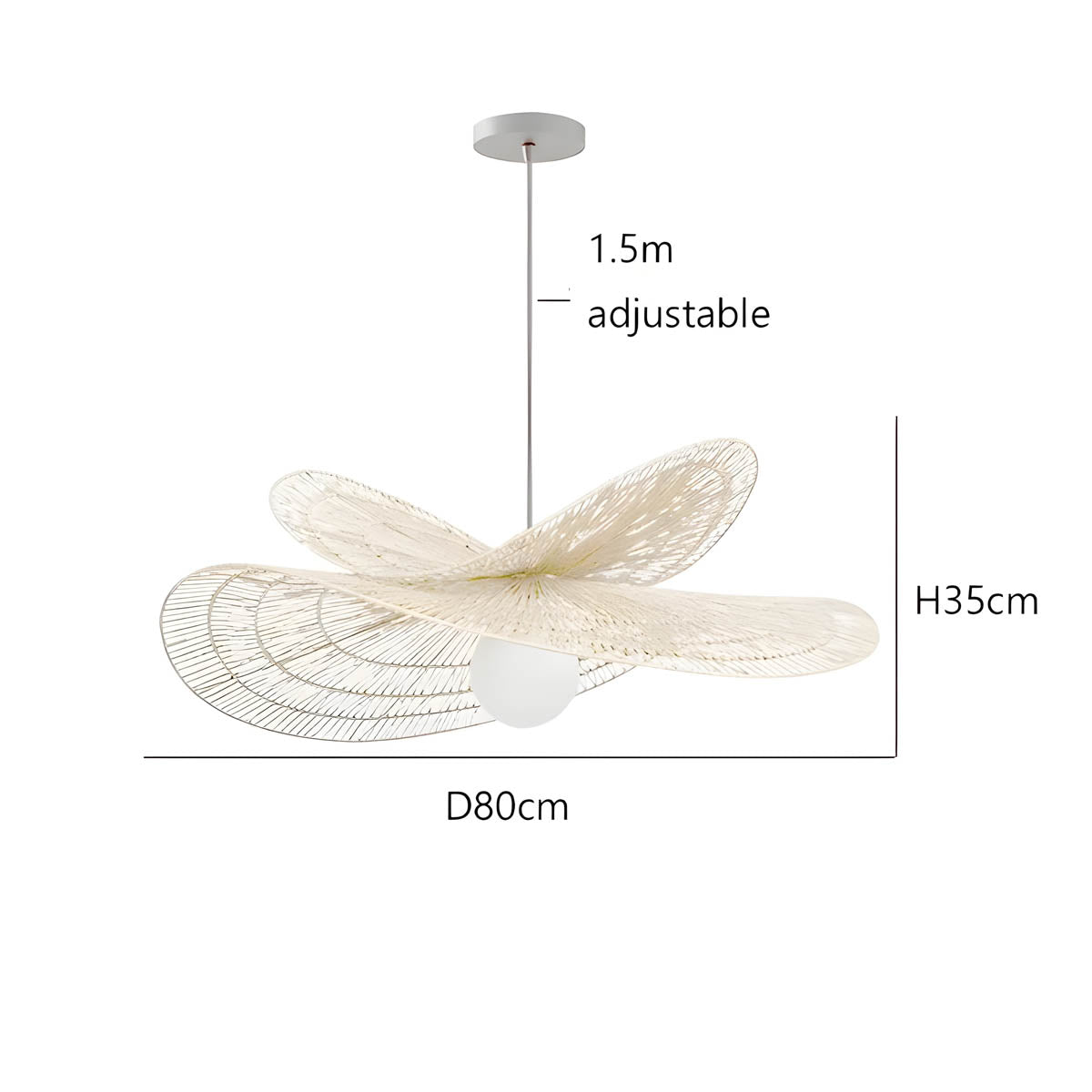 Thornfield Reach Rattan Chandelier — gallery image 13