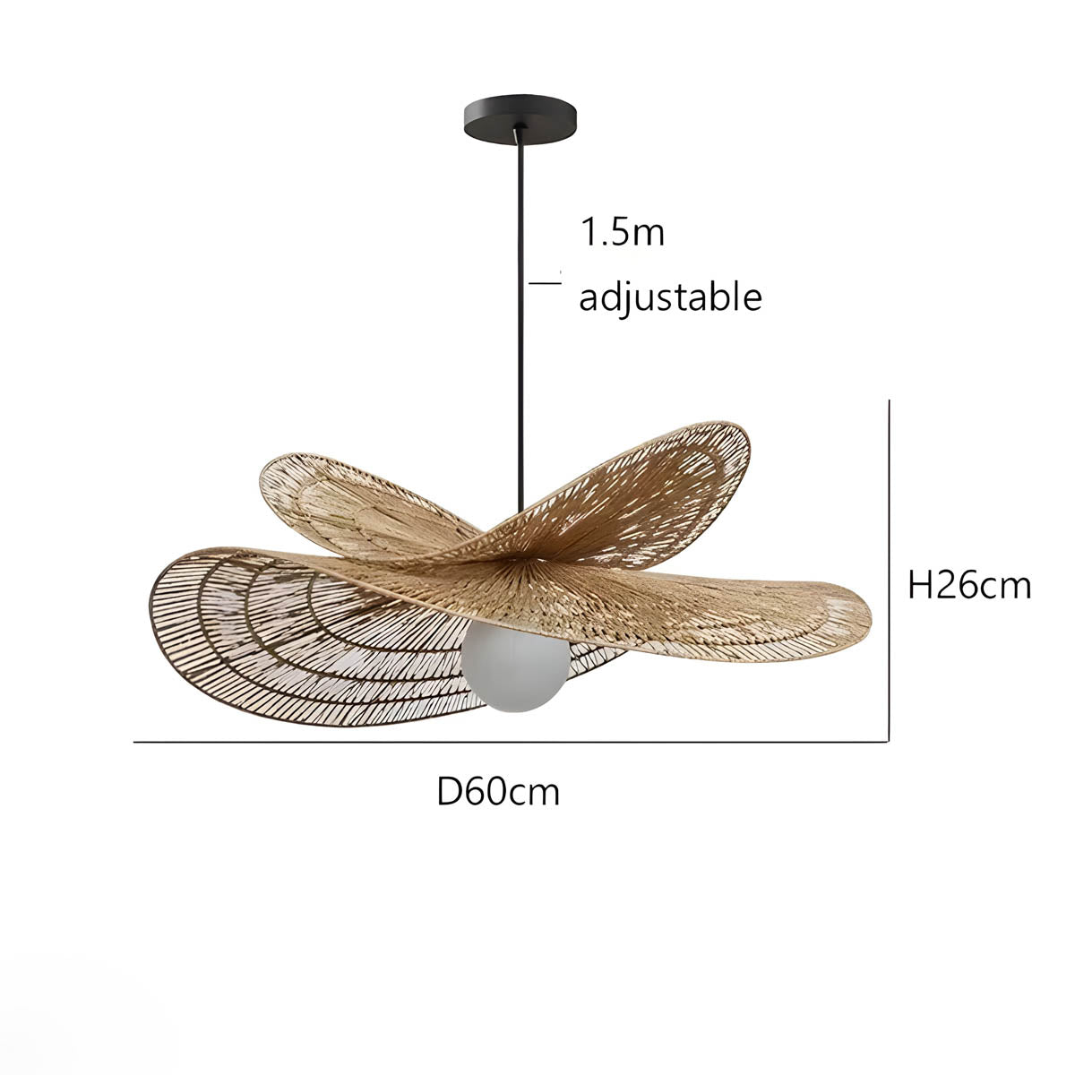 Thornfield Reach Rattan Chandelier — gallery image 16