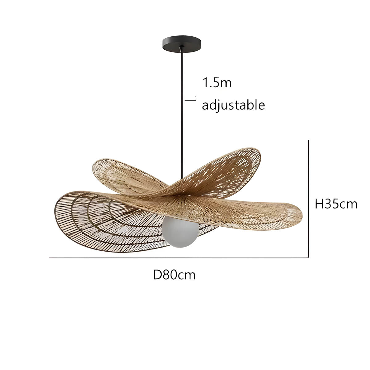Thornfield Reach Rattan Chandelier — gallery image 17