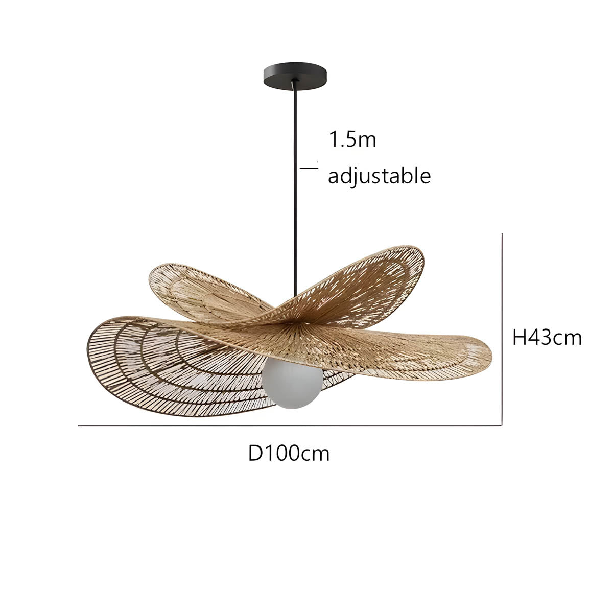 Thornfield Reach Rattan Chandelier — gallery image 18