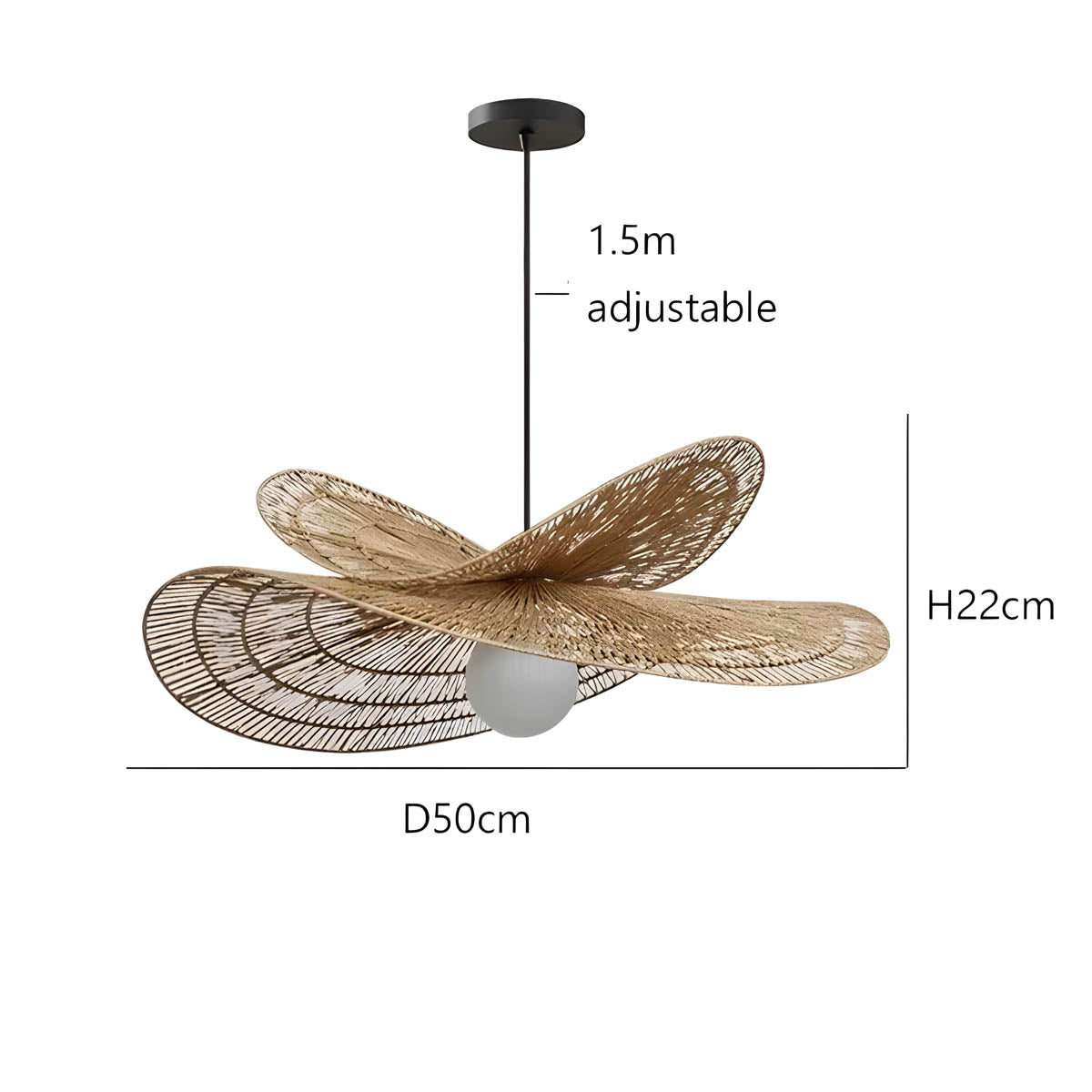 Thornfield Reach Rattan Chandelier — gallery image 15