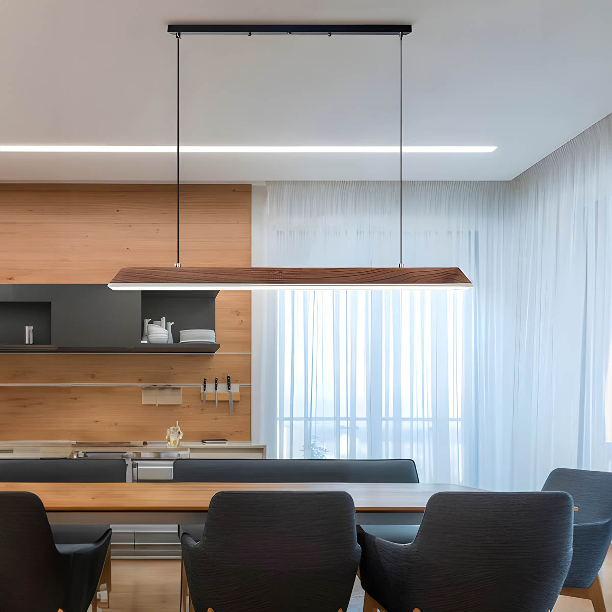 Langford Reach Wood Pendant Light — gallery image 8