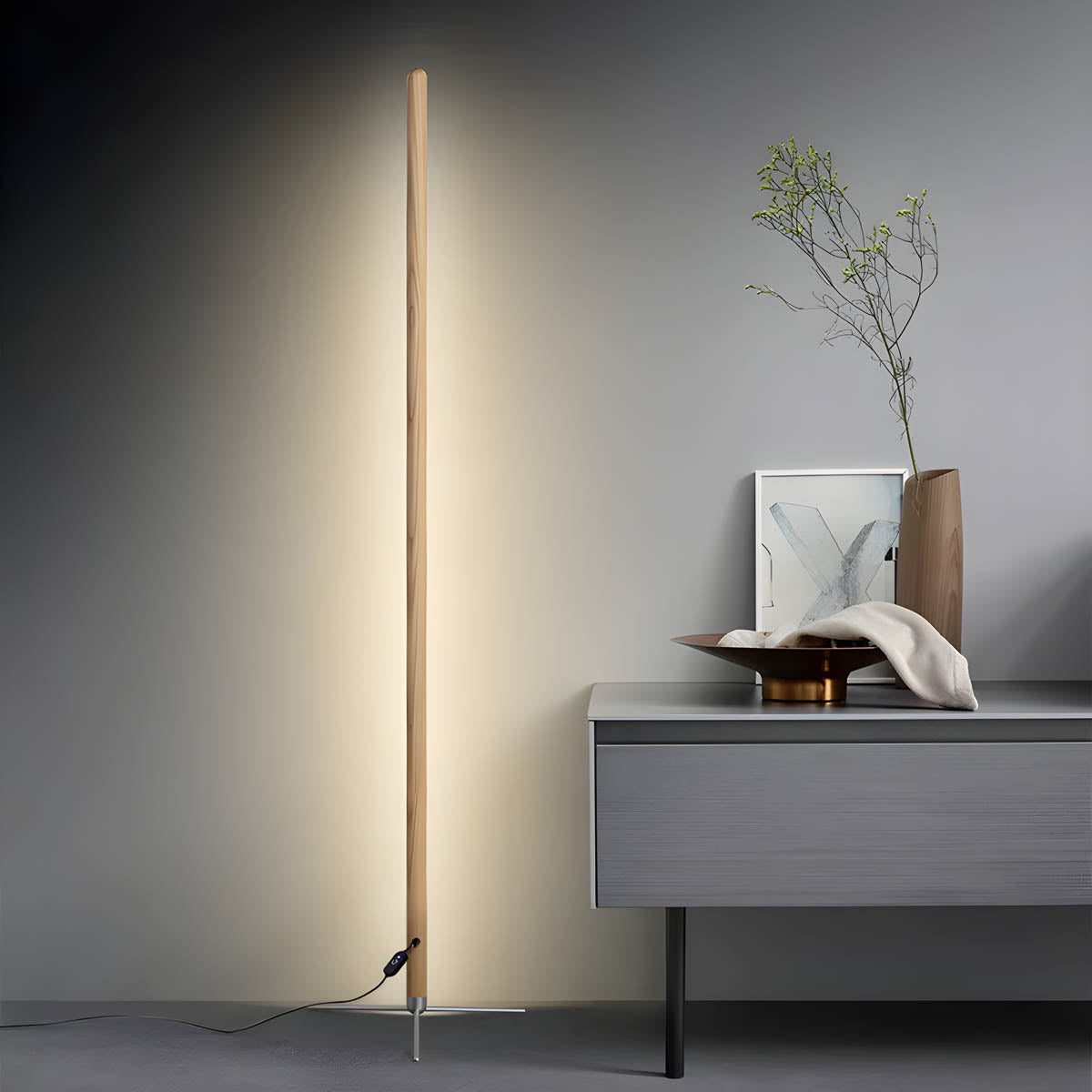 Mossley Reach Wood Floor Lamp — gallery image 2