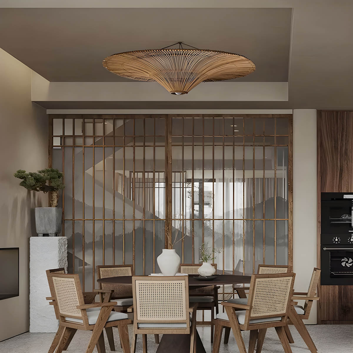 Wickham Reach Rattan Chandelier — gallery image 7