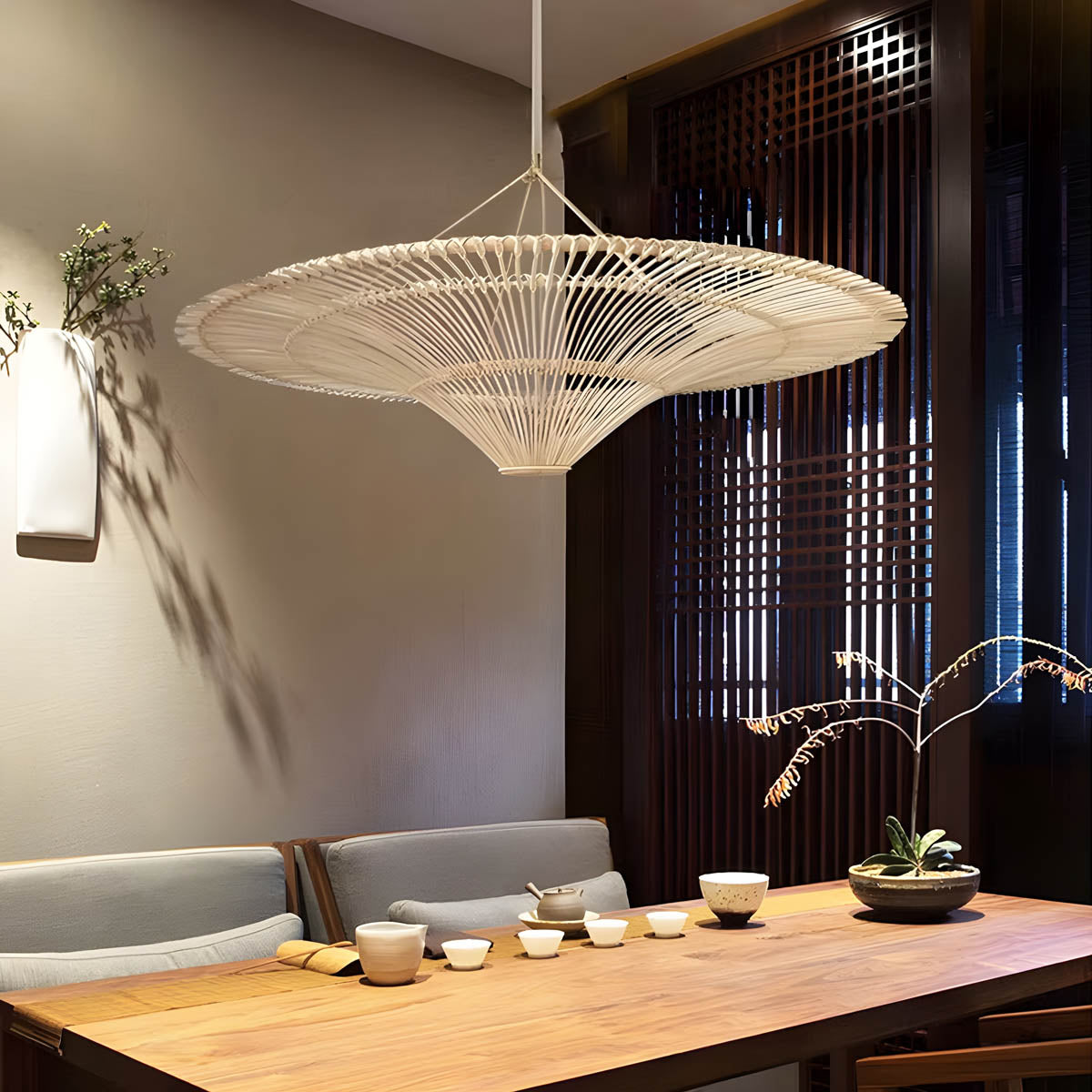 Wickham Reach Rattan Chandelier — gallery image 3